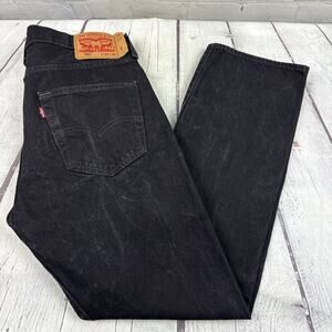 Levis 501 Jeans Black Straight Button Fly 33X30(29 actual)